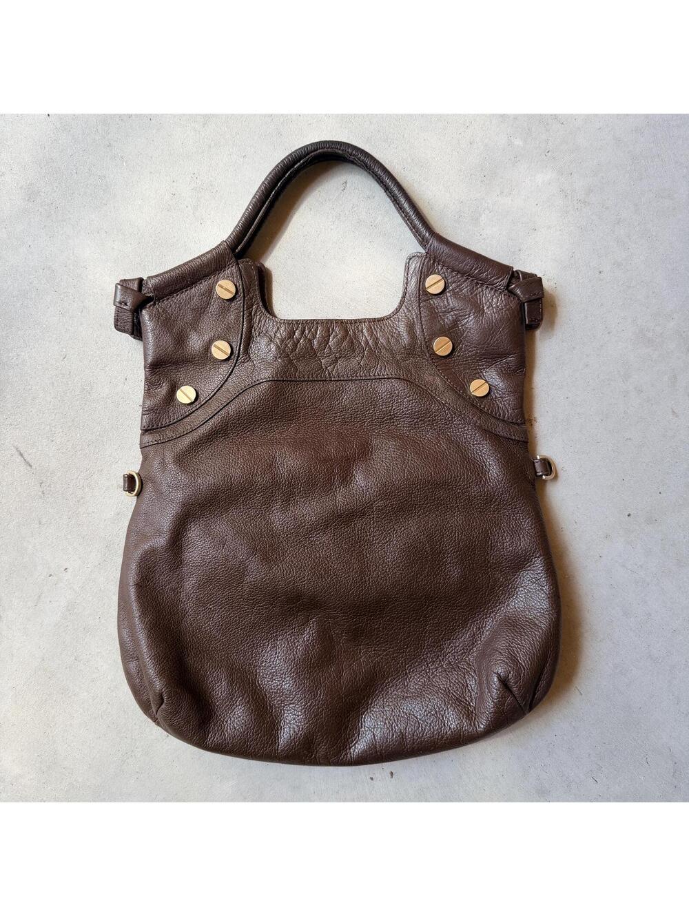 Foley + Corinna Brown Leather Bag Purse with Gold Hardware